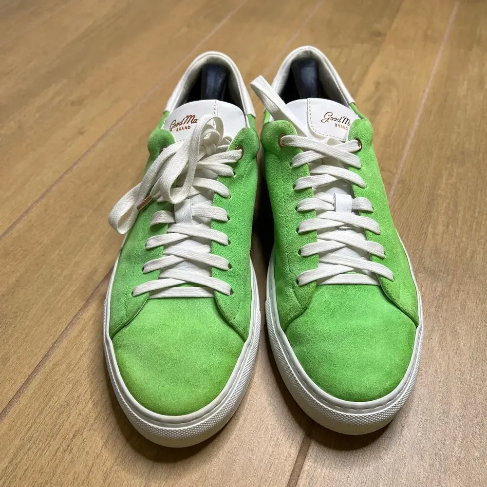 Good Man Brand Green Suede Low Top‎ Sneakers Made In Italy Men’s Size 9 Luxury